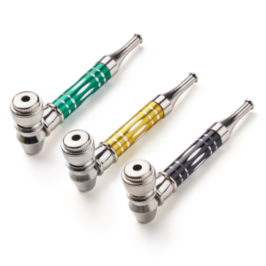( 3Pack ) 4.3" Long Metal Lay Flat Tobacco Smoking Hand Pipes with Caps Lids